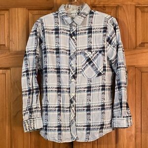 EUC Haband Long Sleeve Flannel Top Blouse Size L